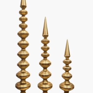 Golden Metal Decorative Pillar Stand Set of 3 (3ft, 4ft & 5ft) | Wedding & Event Decor