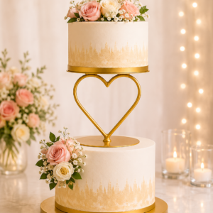 Heart Metal Cake Spacer Stand – Premium Wedding Cake Separator