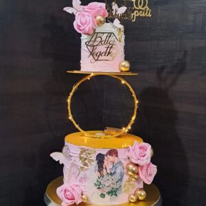 Round Metal Cake Spacer Stand – Premium Tier Cake Separator (6×8×6 Inch)